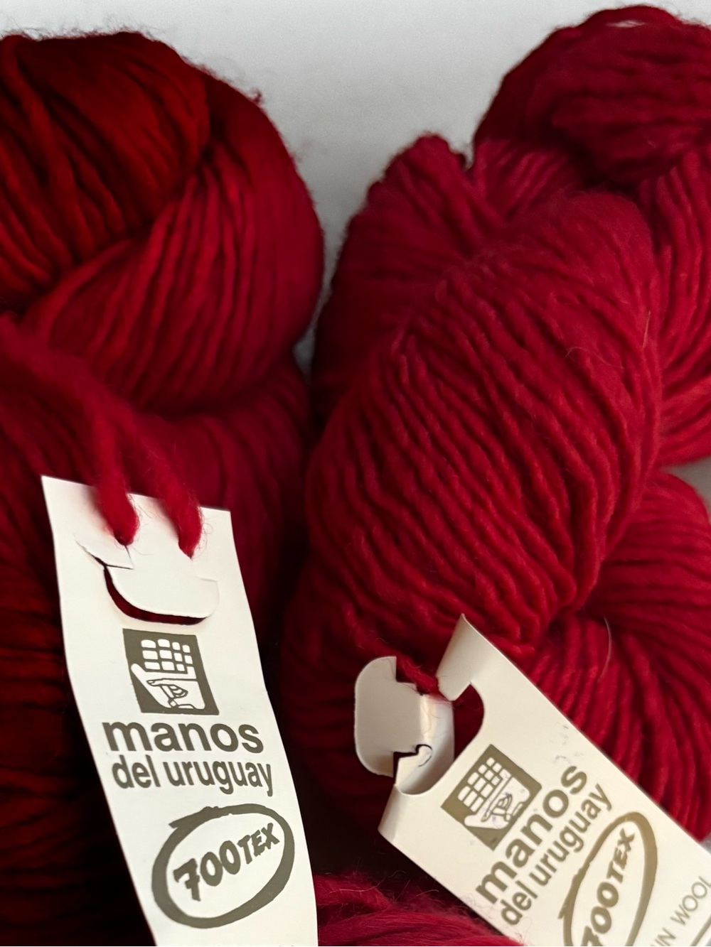 2 Skeins Manos del Uruguay Yarn 700 Tex Hand Dyed Wool Color